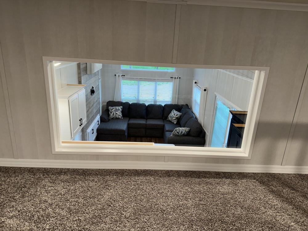 LOFT - OPTIONAL - WALL with Loft Window Option in place of railing (view from loft)