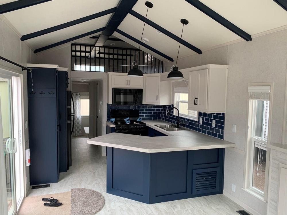 BEAM CEILING - Shown in Navy, Loft & Vaulted Ceiling
